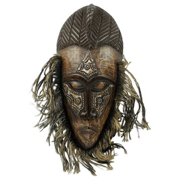 Frafra Dancer African Wood and Aluminum Mask