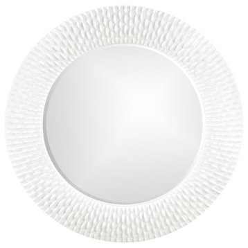 Bergman Glossy Round Mirror, White