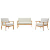 Bahamas Loveseat and 2 Chair Living Room Set, Beige/Natural