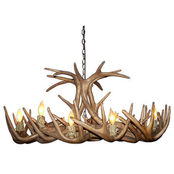 Reproduction Antler Whitetail Oval Chandelier Light, RS-4