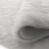 Gloss Beige Faux Fur Area Rug, White