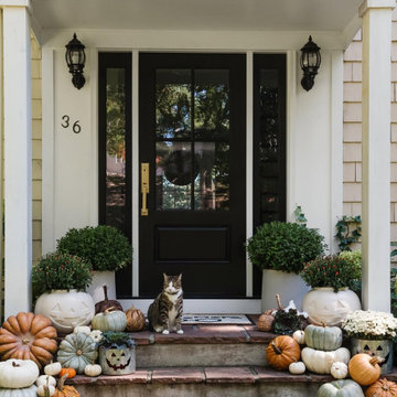 Therma-Tru Black Front Door with Glass and Sidelights