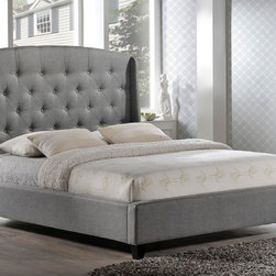 Laguna Tufted Upholstered Platform Bed in Grey Fabric - Platform Beds