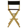 30" Director's Chair With Natural Frame, Black Canvas