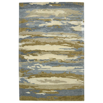 Abstract Gunter Area Rug, Water Blue, 5'x8', Abstract