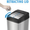 iTouchless 14 Gal Retracting Lid Sensor Trash Can + Odor Filter, Stainless Steel