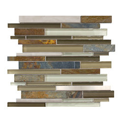 Random Strip Glass - Stone - Stainless - Nature Trail - Tile