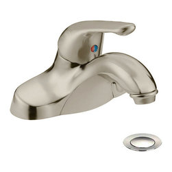 Designers Impressions - Satin Nickel Single Handle Lavatory Vanity Faucet - Bathroom Sink Faucets
