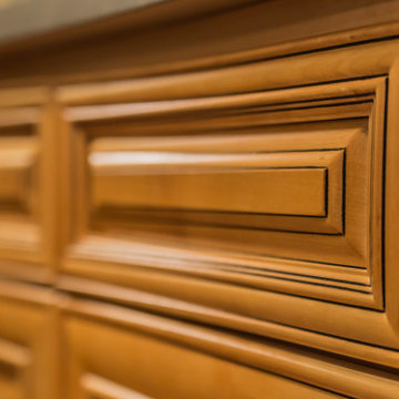 Light Brown Glazed Kitchen Cabinets