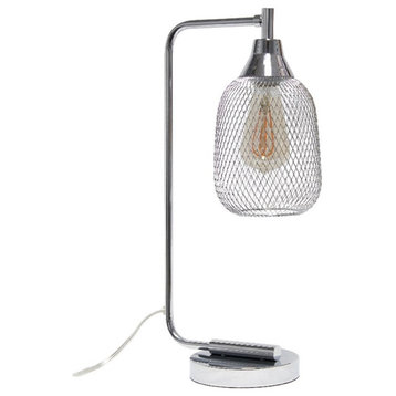 Elegant Designs Mesh Wire Desk Lamp Chrome