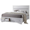 Chic White 4 Piece Bedroom Set with Queen Size Platform Bed