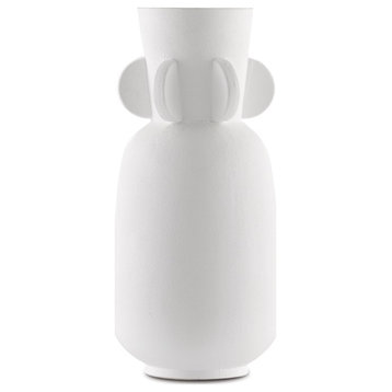 Currey & Company 1200-0395 Happy 40 Wings Vase in Textured White