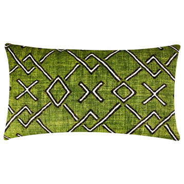 Malian Tribal Print Lumbar Pillow, 14" X 36", Cover Only