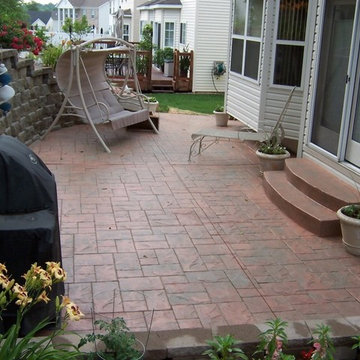 Green Park, Missouri stamped concrete back patio with step set
