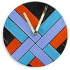 Contemporary "Orange Woven" Glass Clock