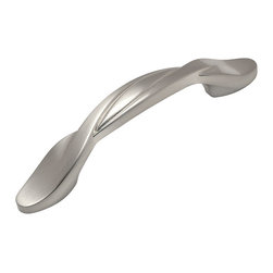 Cosmas - Twist Cabinet Pull, 3" Hole Centers, Set of 25, Satin Nickel - Cabinet And Drawer Handle Pulls