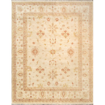 Pasargad Home Oushak Hand-Knotted Lamb's Wool Area Rug-11' 9" X 14'11", Ivory