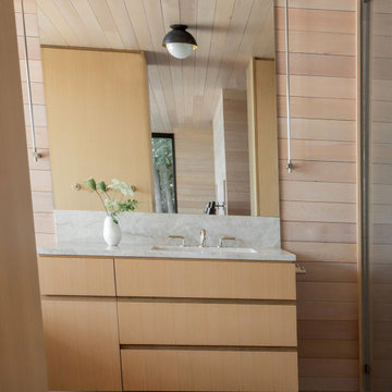 Floating Vanity Bathroom with Marble Countertop