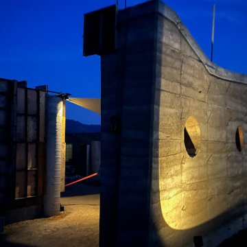 Rammed earth home construction
