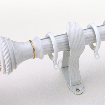 QYR15 Tate 1-1/8" Diameter Aluminum Alloy Wood Grain Single Double Curtain rod s