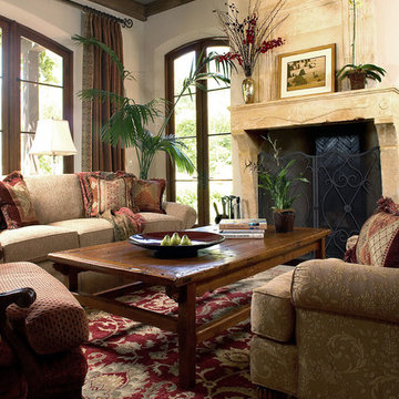 Carved Limestone Fireplace Living Room