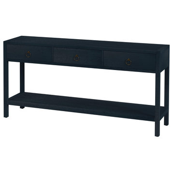 Lark 3-Drawer 65" Console Table, Navy Blue