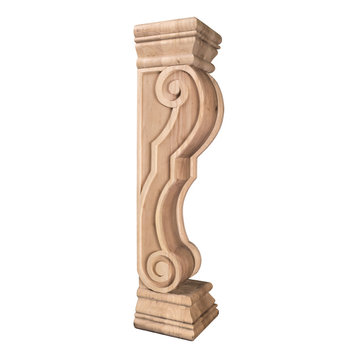 Rounded Traditional Wood Fireplace / Mantel Corbel. 8 X 8 X 36Species: Maple