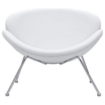 Roslyn Upholstered Vinyl Lounge Chair, White
