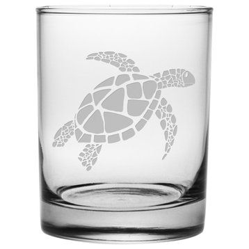Sea Turtle Rocks Glasses, Set of 4