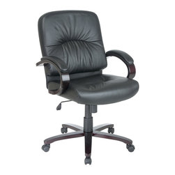 Mid Back Leather Office Chair - Office Chairs