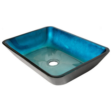 Eden Bath EB_GS55 Rectangular Turquoise Blue Foil Glass Vessel Sink