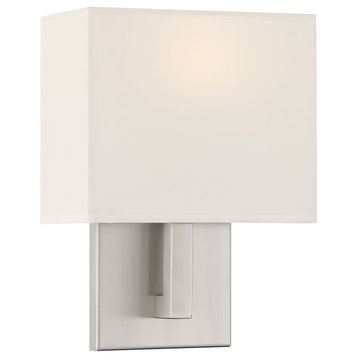Mid Town 1 Light LED Wall Sconce, Brushed Steel
