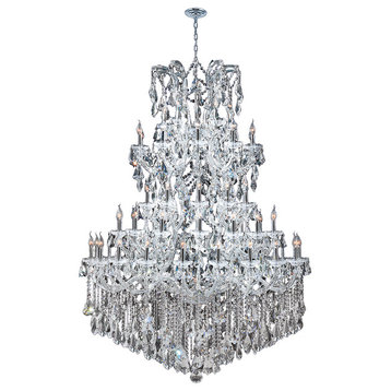 Maria Theresa Chandelier, D54"x H72", L60, Chrome Finish, Clear Crystal