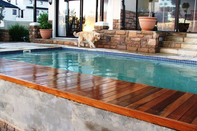Balau Timber side deck of overlapping pool