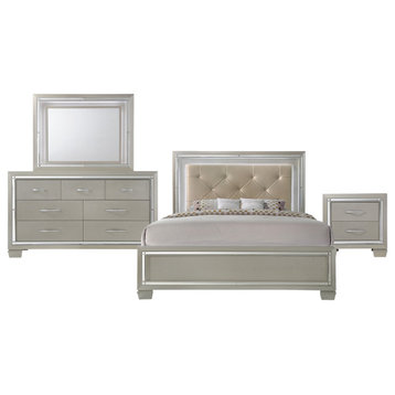 Picket House Glamour King Panel 4 Piece Bedroom Set