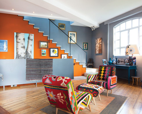 Orange And Blue Walls | Houzz