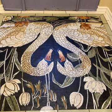 Graceful Swans Floor Medallion