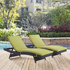Convene Chaise Outdoor Upholstered Fabric Set of 2, Espresso Peridot