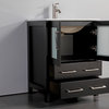 Vanity Art Vanity Set With Ceramic Top, 24", Espresso, Led Sensor-Switch Mirror