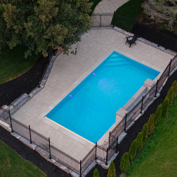 Rectangular Pool with Sheer Descent Water Wall & Automatic Safety Cover — Estate