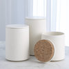 Elegant Matte White Tile Block Canister Jar Designer Ceramic 6" Cork Seal