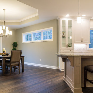 Modern Home with Wide Plank Dark Brown Hickory Hardwood Flooring