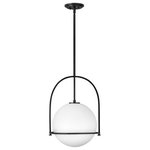 Hinkley - Hinkley 3405BK Somerset - One Light Large Pendant - Chic and elegant, the Somerset collection exudes aSomerset One Light L Black Etched Opal Gl *UL Approved: YES Energy Star Qualified: n/a ADA Certified: n/a  *Number of Lights: Lamp: 1-*Wattage:100w Medium Base bulb(s) *Bulb Included:No *Bulb Type:Medium Base *Finish Type:Black