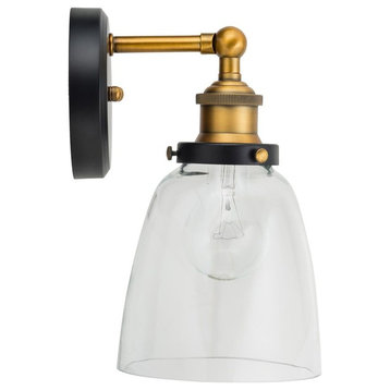 Fiorentino One-Light Wall Sconce with Bulb, Antique Brass