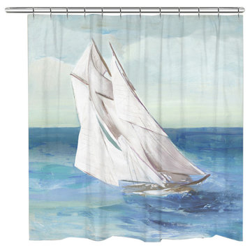 Sail The Ocean Blue Shower Curtain