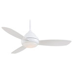 Minka Aire - Minka Aire Concept I Led 52"  Ceiling Fan F517L-WH - 52" Ceiling Fan from Concept. I Led 52" collection in White finish. Number of Bulbs 1. Max Wattage 14.00. No bulbs included. 52" 3-Blade LED Ceiling Fan in White Finish with White Blades with Etched White Glass No UL Availability at this time.