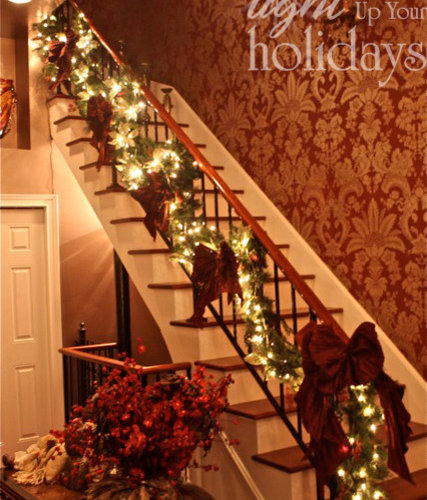 Christmas Decorations Staircase Design Ideas, Remodels & Photos
