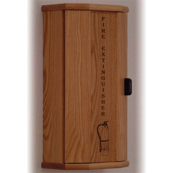 Wooden Mallet 10 lbs Engraved Fire Extinguisher Cabinet in Light Oak