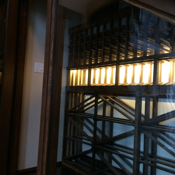 Under Stairs Wine Cellar with Display Lighting