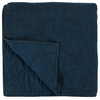 Kosas Home Casi 96x92" Belgian Flax Linen Fabric Queen Quilt in Midnight Blue